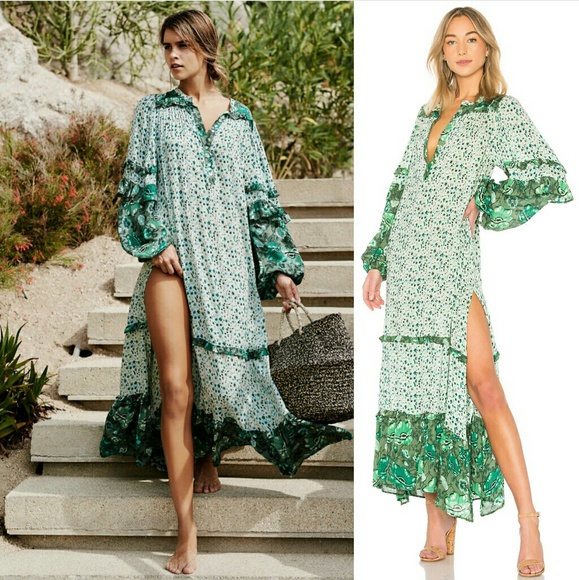 Madame Peacock Spell Green Dress Spell Winona Boho Maxi Dress Ivy Green  Floral Spell And The